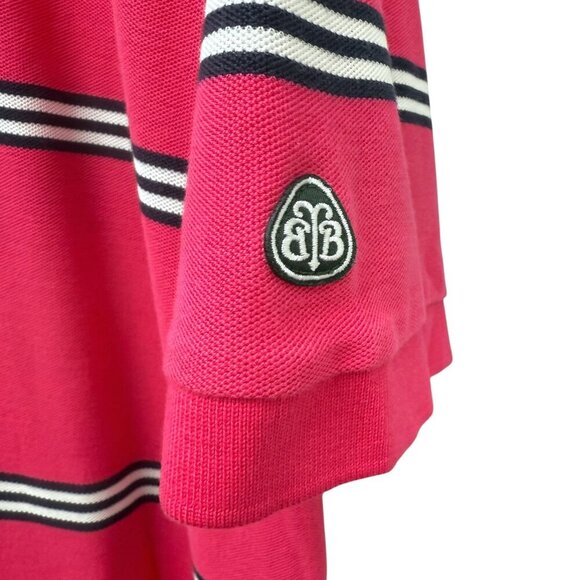 Brooks Brothers Mens Polo Shirt XL Pink Stripe Performance Knit Cotton Golf Prep - Picture 5 of 13